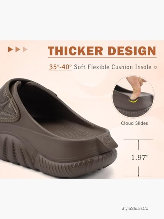 Mens Recovery Sandals Orthopedic Slides Cushioned Plantar Fasciitis Comfort main image 6